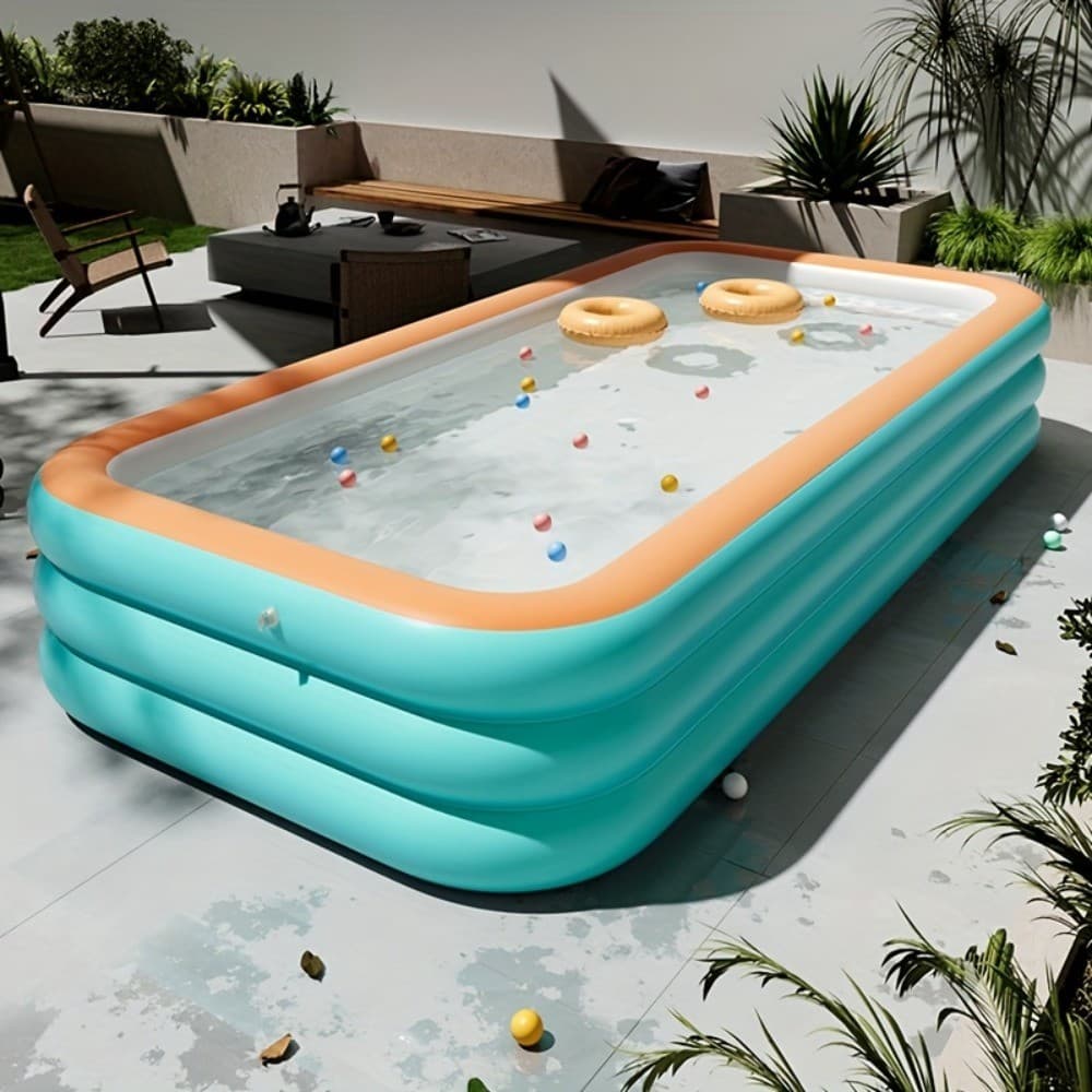 Piscina Infantil Inflável 3m Grande com Estrutura Multicamada que Cabem Várias Pessoas - Piscina Barata para Quintal