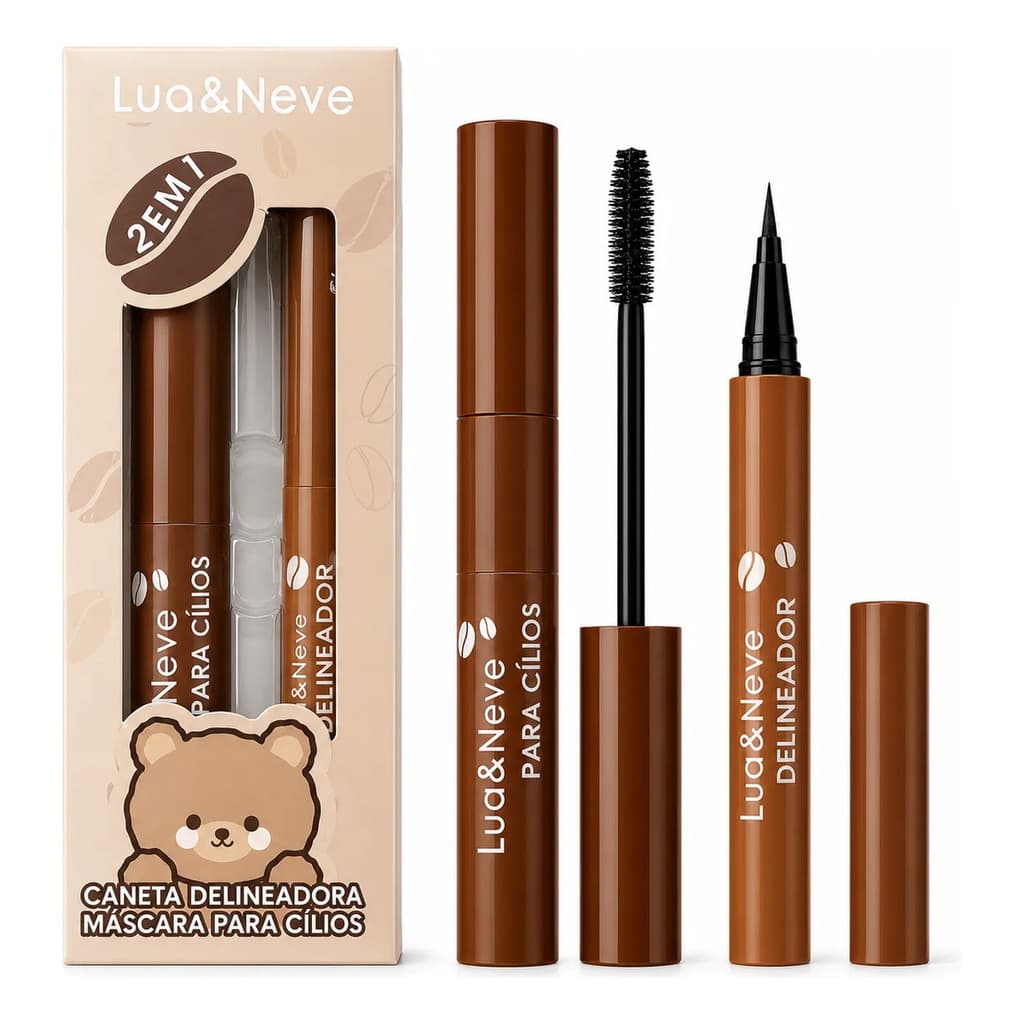 Kit Caneta Delineadora E Máscara Para Cílios Lua&neve