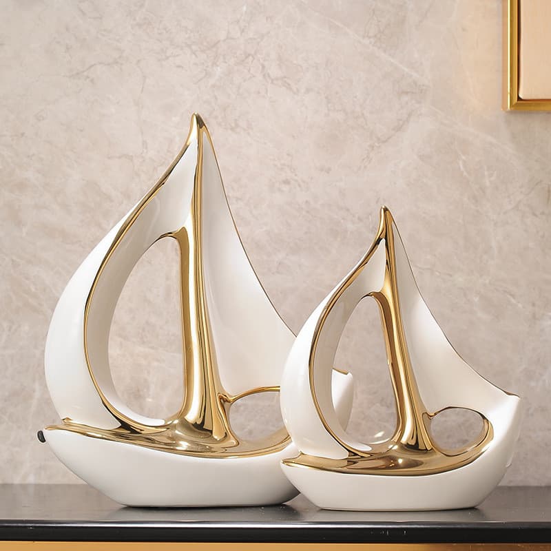 Conjunto de Decoração para Adega de Vinho com Tema de Barco à Vela, Estilo Luxo Leve, Decorações de Alto Padrão para Sal