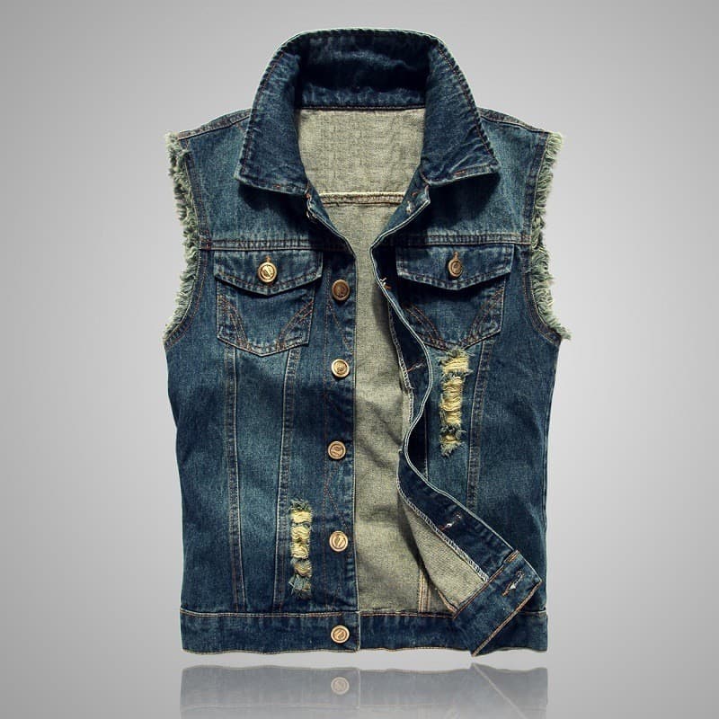 2026 primavera outono denim colete masculino versão coreana sem mangas colete fino-ajuste denim colete superior tamanho