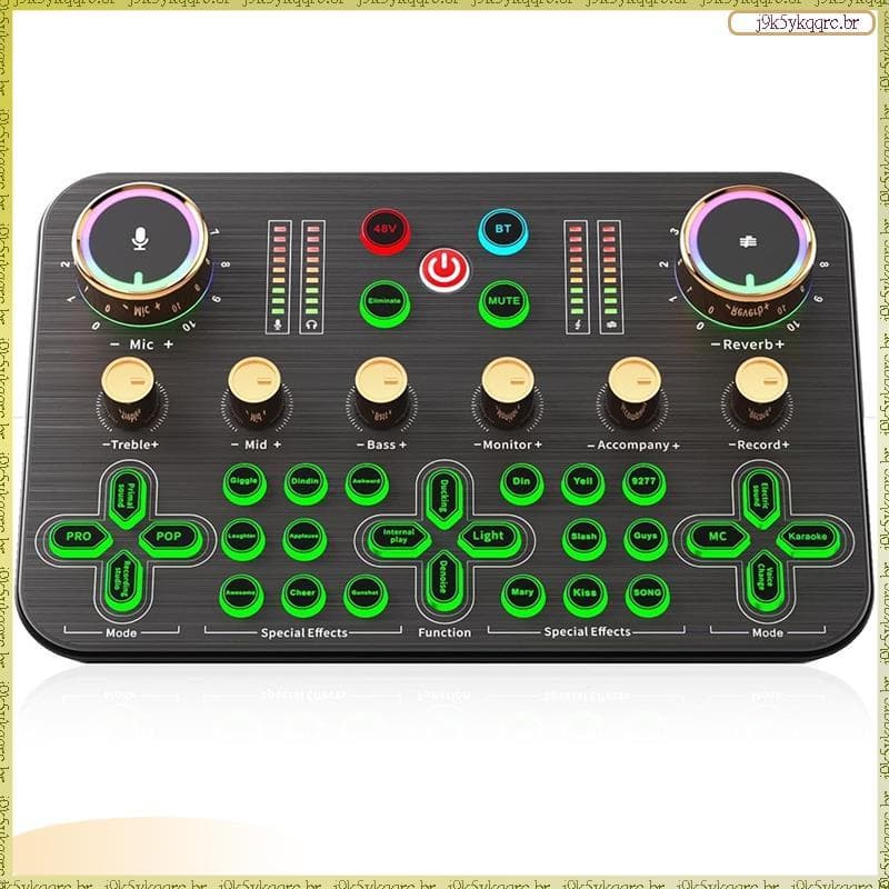 [Lan] Placa De Som Ao Vivo K600 , Mixer De Áudio Para Jogos Com Suporte Microfone XLR , Recursos De Streaming