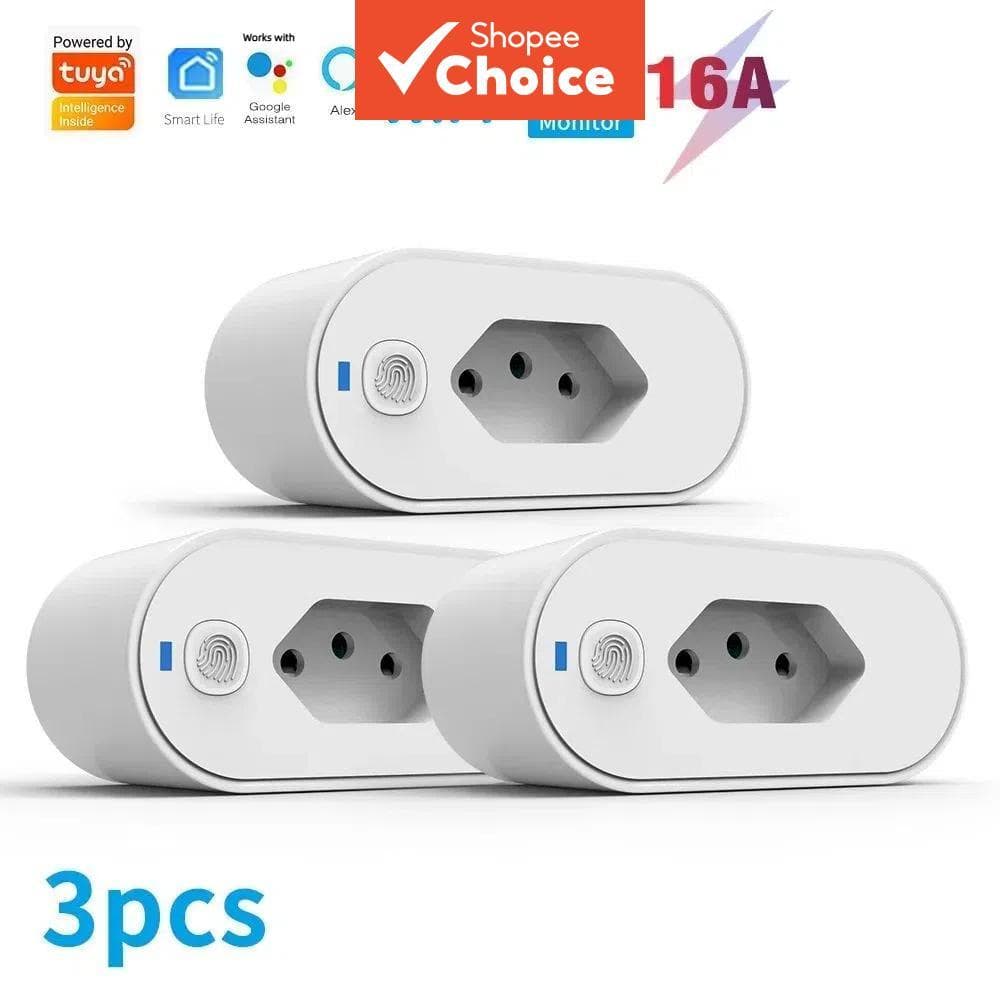 SAIMILI Tomada Inteligente Wifi Tuya para Automação Residencial 16A, Suporte ao App Smartlife, Controle Remoto e por Voz
