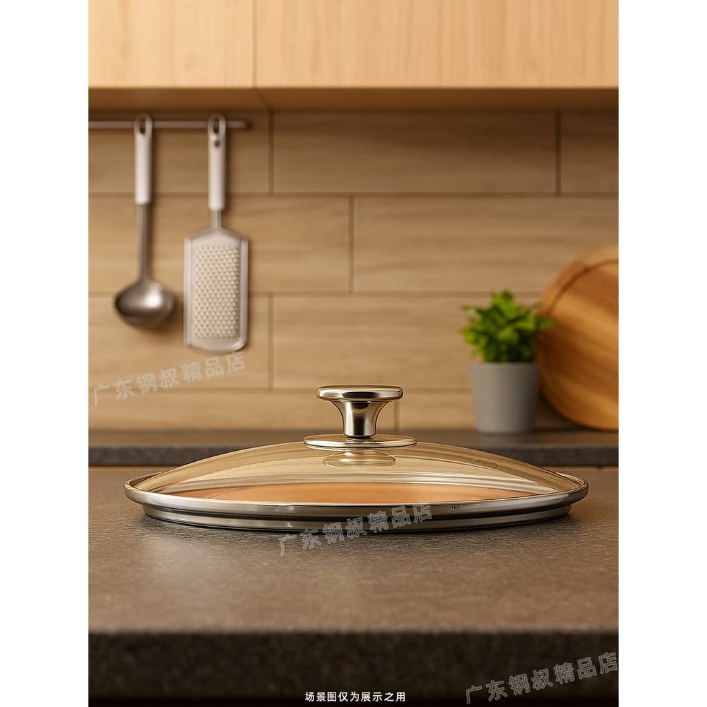 Tampa de panela de vidro temperado da marca Niutou de exportação Tampa de panela de aço inoxidável 26 cm Tampa de panela