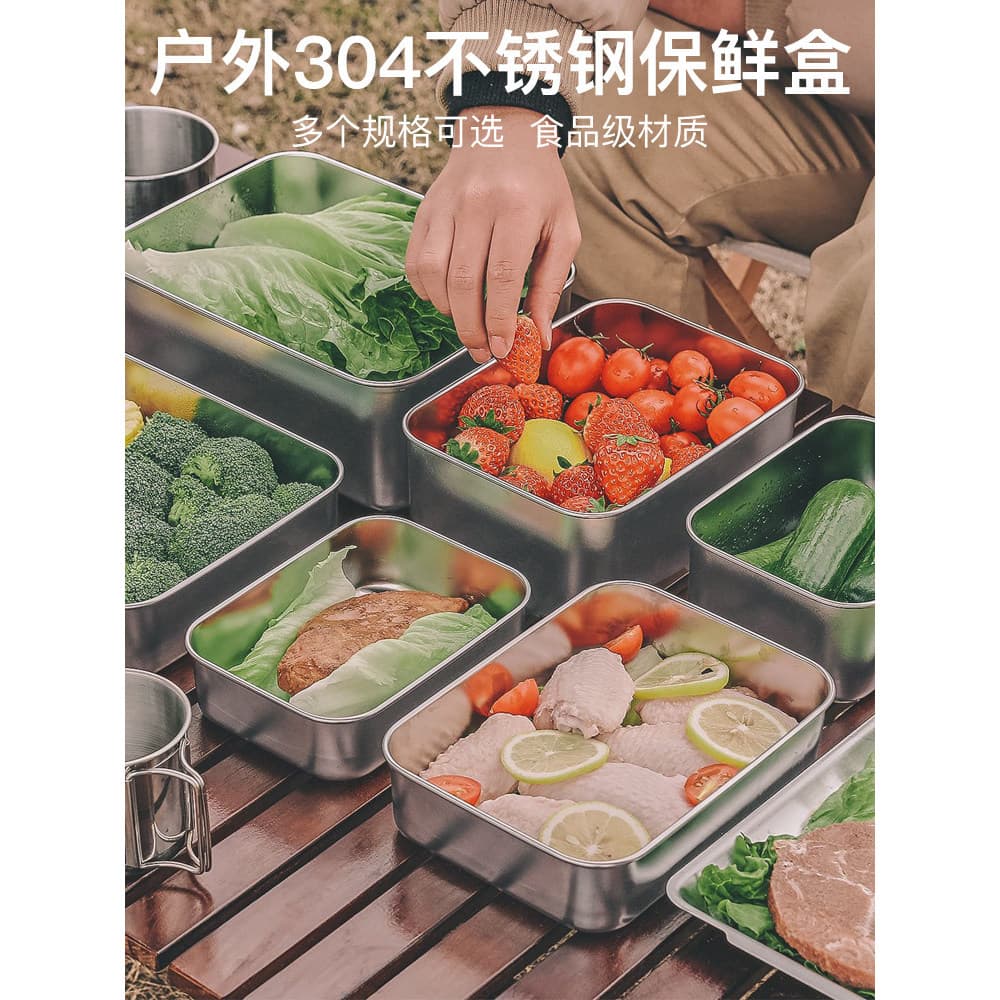 Acampamento ao ar livre pote quente caixa de armazenamento de alimentos conjunto de talheres de aço inoxidável piqueniqu