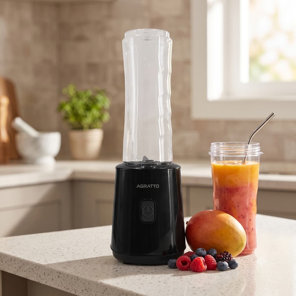 Liquidificador Blender 600ml Agratto Forza Preto 127v ou 220v 600w Bebidas Batidas Casa Portatil