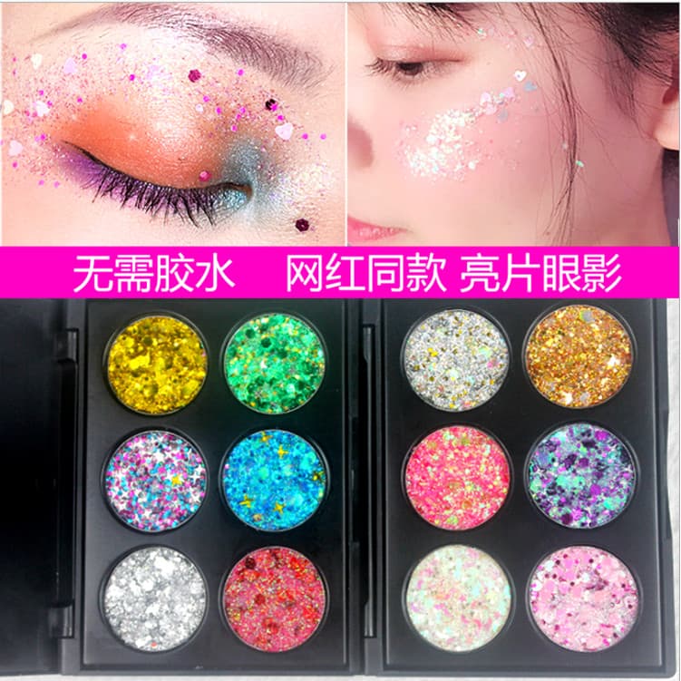Maquiagem de palco brilhante lantejoulas sombra Glitter mostrar fada influenciador maquiagem dos olhos lantejoulas Gel s