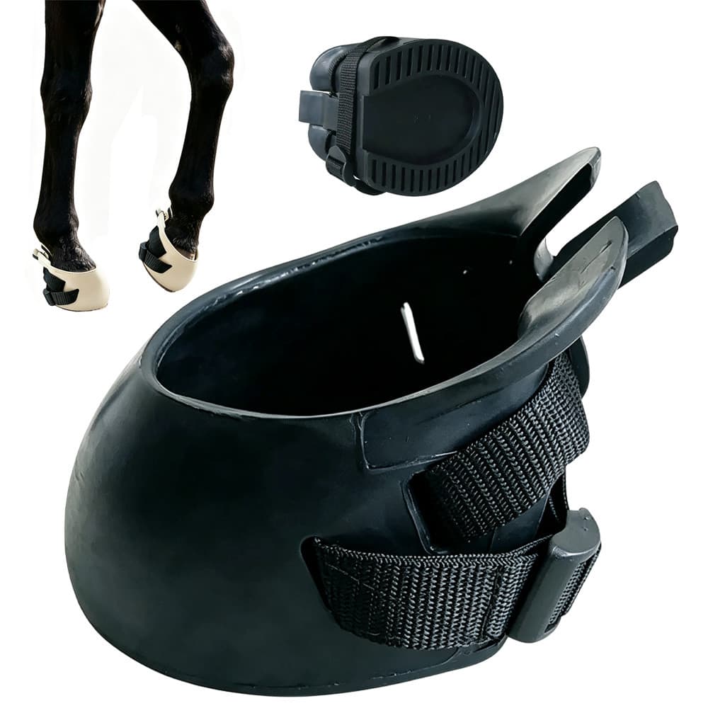 Bota Protetora Para Casco De Cavalo Borracha Ajustável Proteção Para Casco Ferido Contra Água E Sujeira