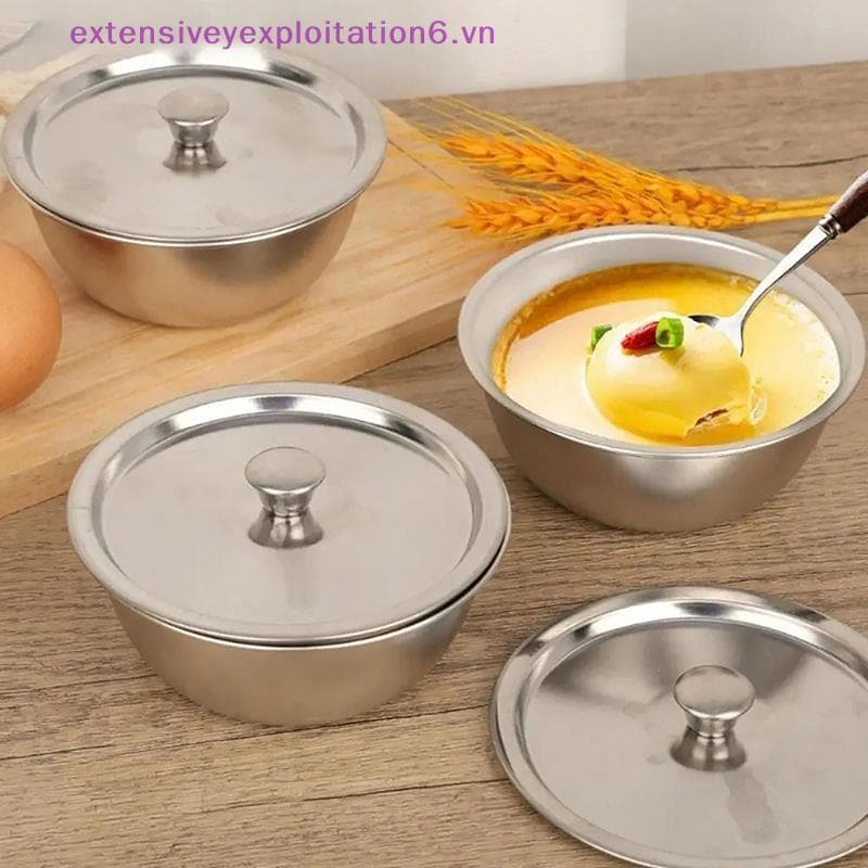 exten 304 Tigela De Ovo Cozido No Vapor De Aço Inoxidável Com Tampas Utensílios De Cozinha Salada De Frutas Sobremesa So