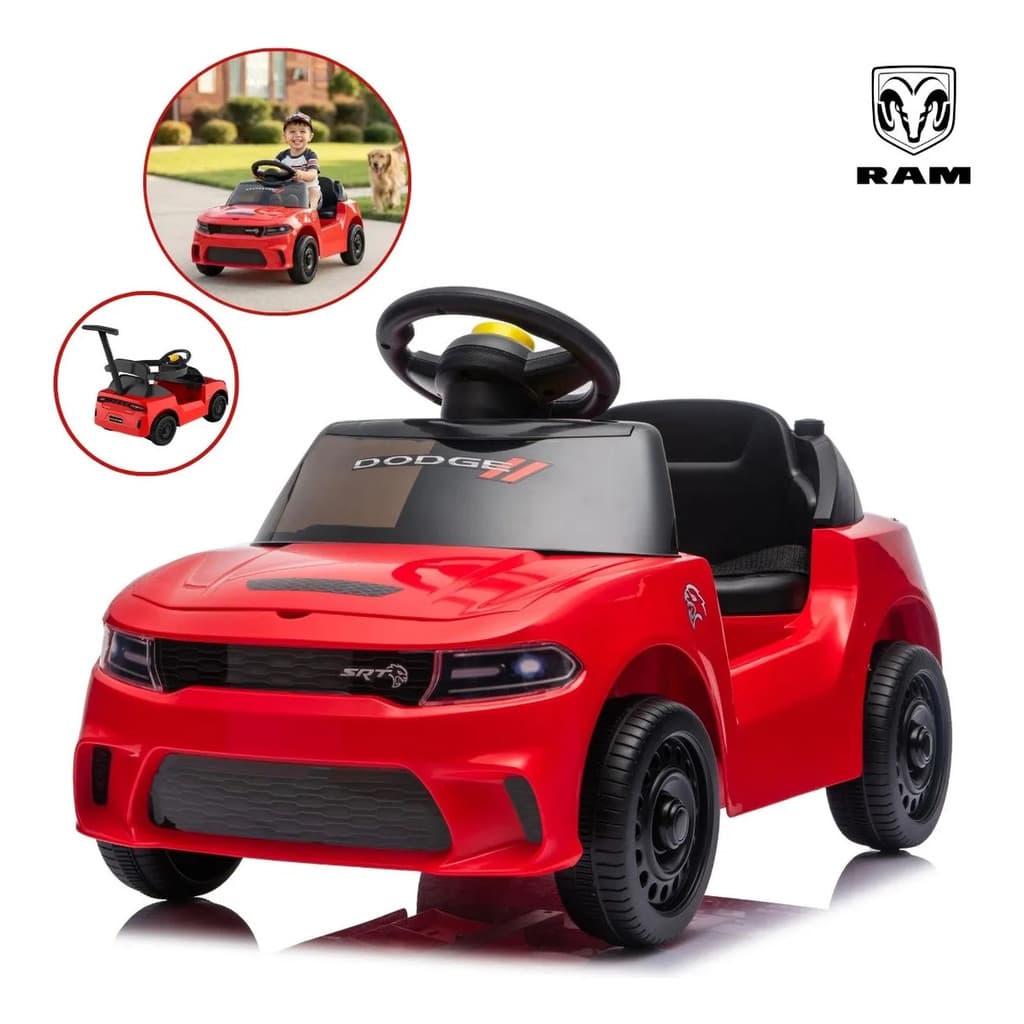 Mini Carro Elétrico Infantil Dodge Charger 6v Com Empurrador