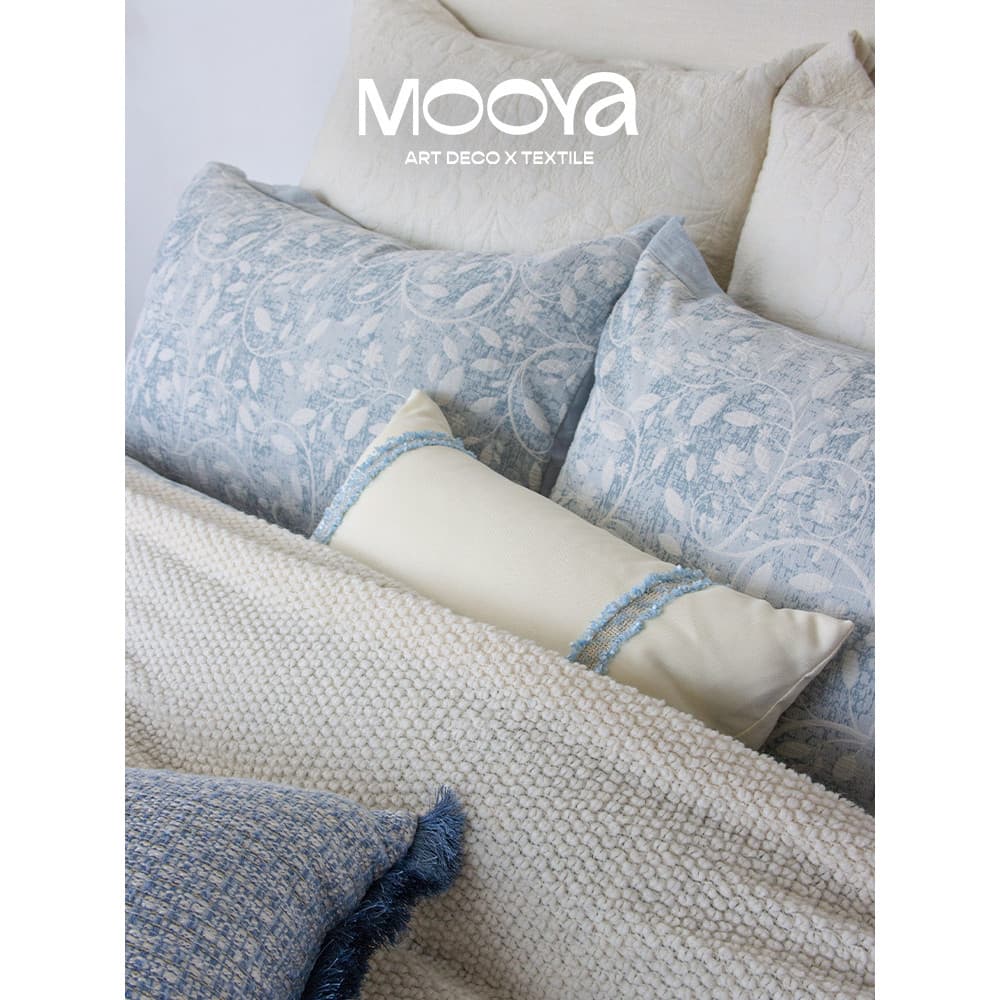 MOOYA Madeleine francês azul terno de quatro peças Premium 60S Xinjiang algodão de fibra longa luz luxo classe A nu cama