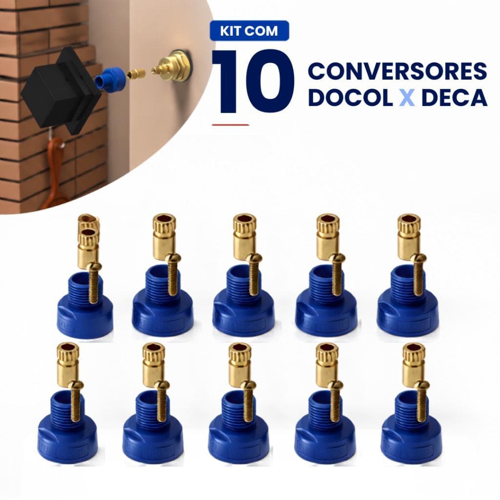 Kit Conversor Docol Deca Para Registro De Pressão E Gaveta 10 Unidades