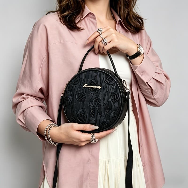 Bolsas femininas, adequadas para todas as estações, decoração de flores na superfície, equipadas com pulseiras e alças,