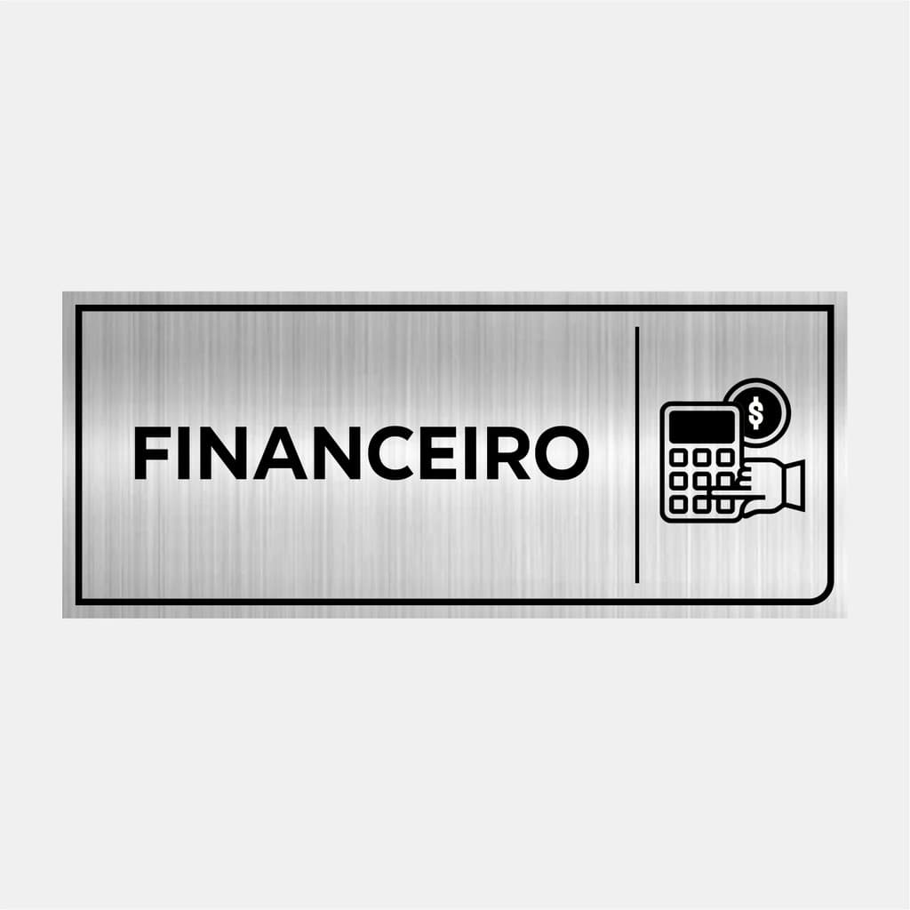 Placa Identificação Sinalização Porta Financeiro 24x10cm