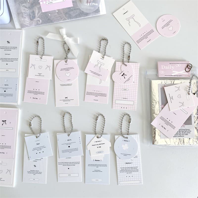Tag Out cartão pingente acessórios embalagem decoração estilo simples prático rosa azul série cartão pingente