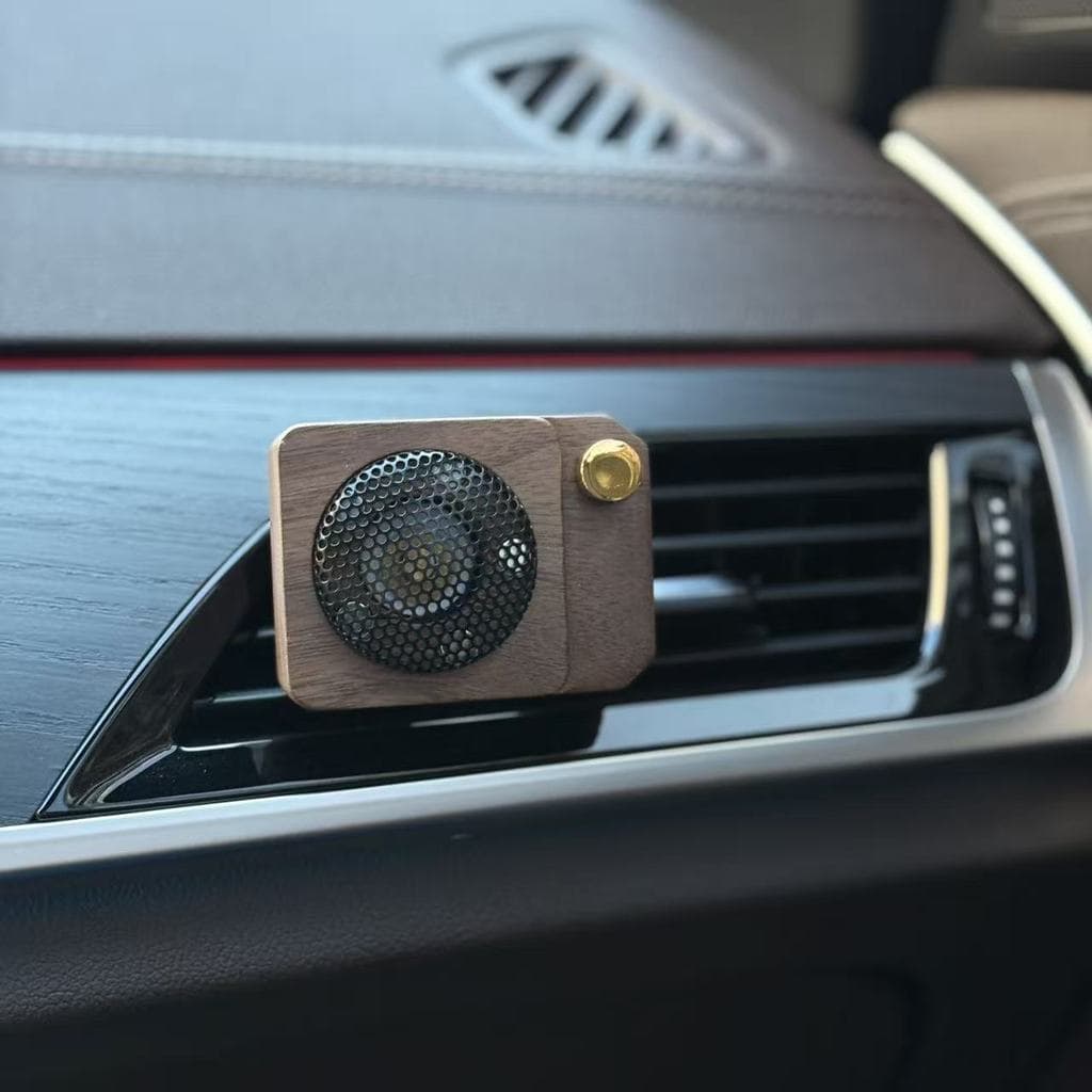 Retro pequeno alto-falante forma de madeira carro aromaterapia saída de ar clipe decoração Interior do carro difusor