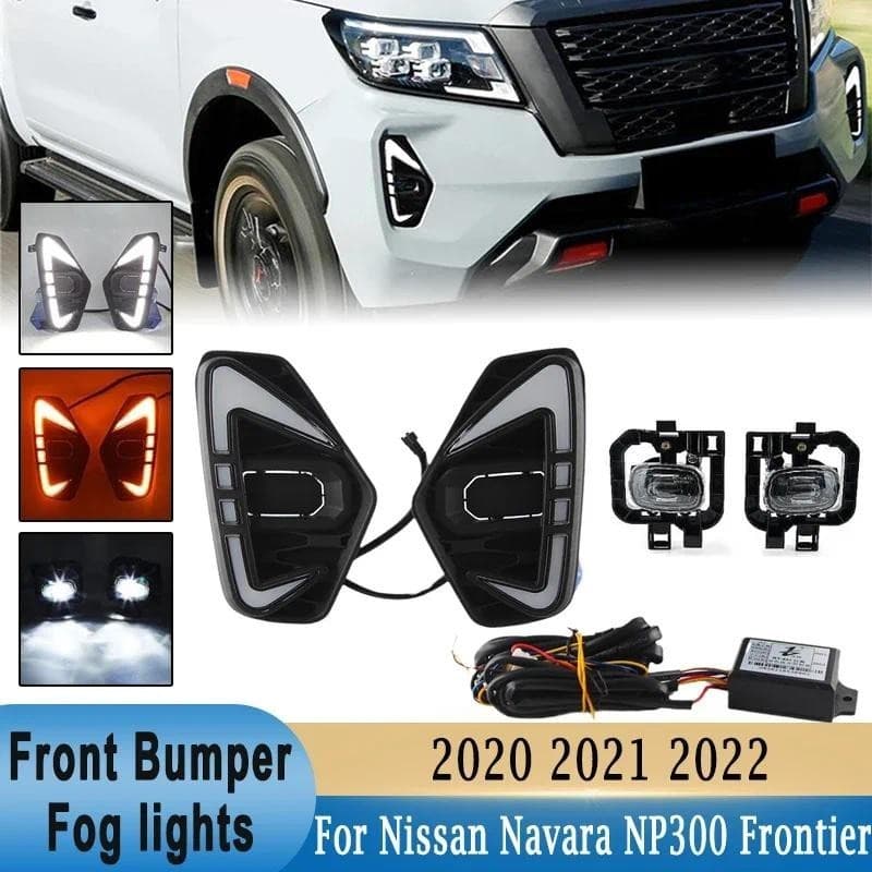 Luzes De Nevoeiro LED Dinâmicas Luz De Circulação Diurna DRL Lâmpada De Condução Dianteira Com Chicote De Fios Para Niss