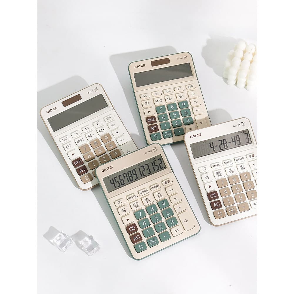 Ins calculadora de alta aparência, modelo de voz de 12 bits, contabilidade financeira, escritório, tamanho grande, multi