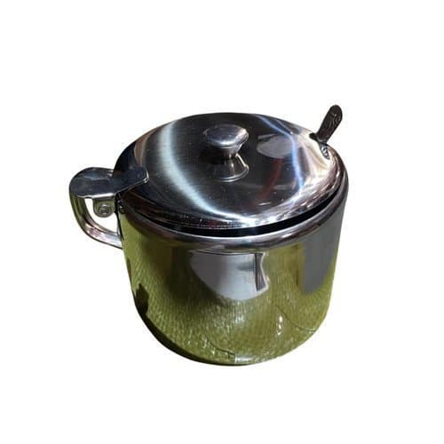 Açucareiro Inox Com Colher 420ml Capacidade Estilo Moderno Prático Resistente Cozinha