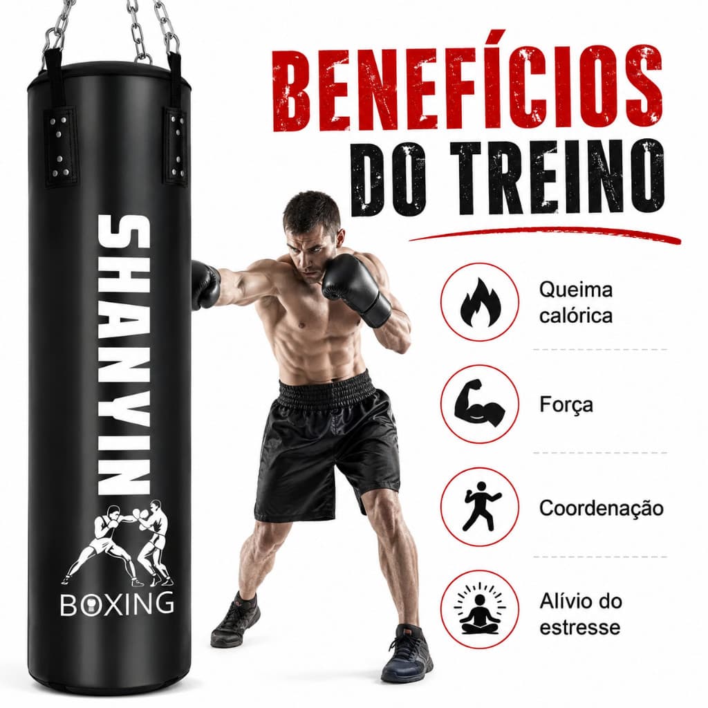 Saco de Pancadas Pesado de 120 cm – Treino de Boxe em Casa