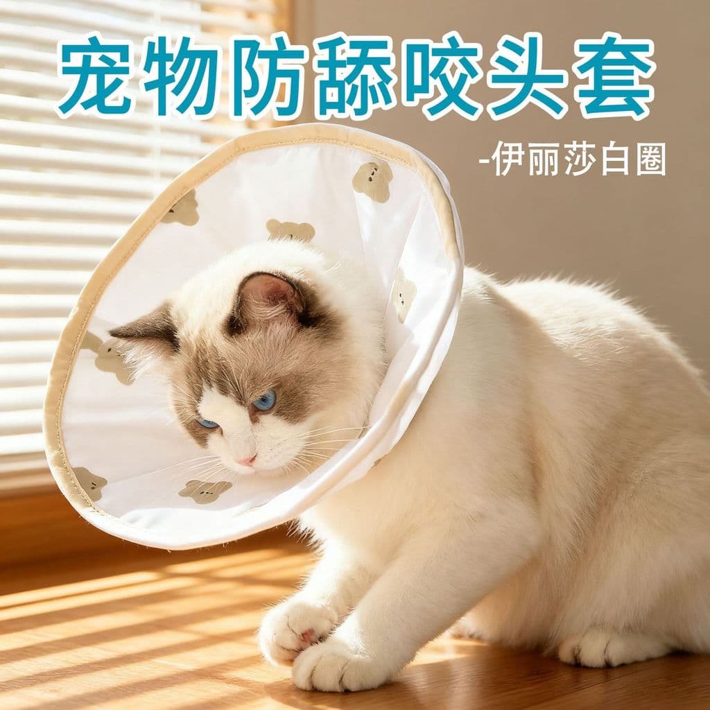 Coleira Protetora para Gatos e Cães, Universal, Anti-Lambida, Macia e Ajustável, Anti-Arranhões e Mordidas.