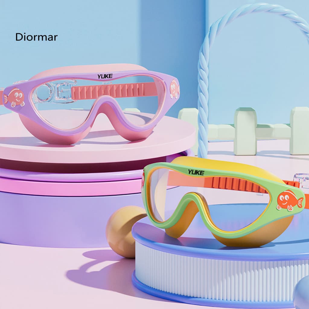 Anti-fog Swimming Goggles with Clear Vision Skin-friendly Silicone Gasket Children's Kids Swim for Pool