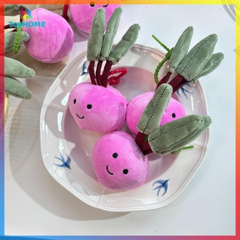 LAHB > Bonito Engraçado Roxo Rabanete Cenoura Boneca De Pelúcia Brinquedos Chaveiro Mochila Pingente Saco Pendurado Orna