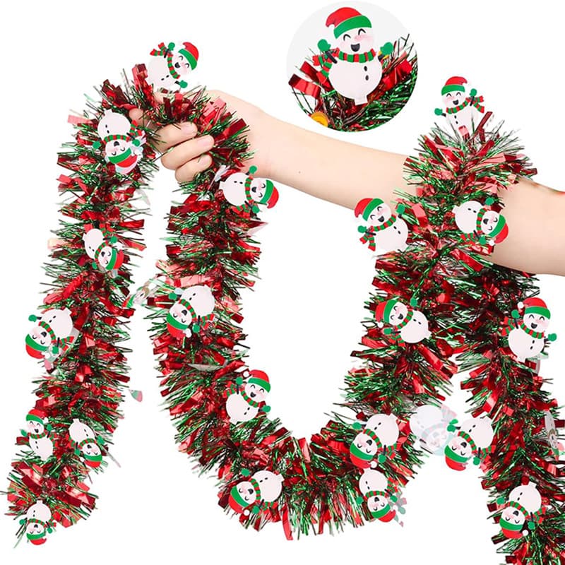 2M Guirlanda De Enfeites De Natal Fita De Árvore Metálica Brilhante Para Escada De Parede De Casa E Decoração De Festa S