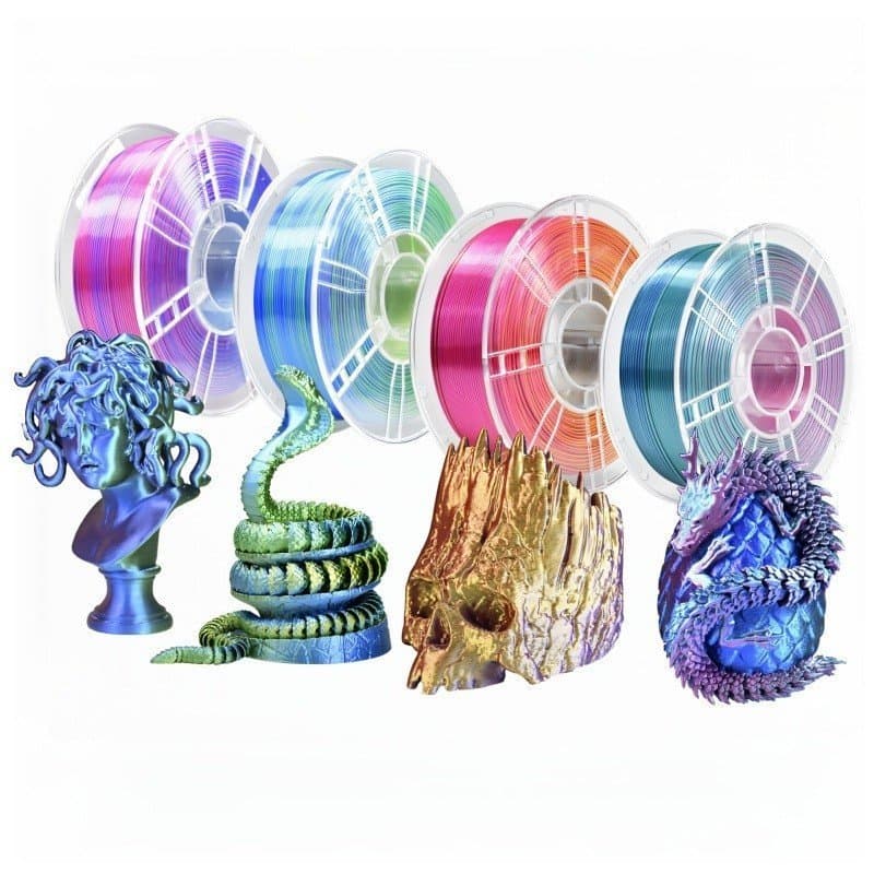 Filamento PLA TRI Color 1Kg com Três Cores no Fio 1,75mm Para Impressora 3D