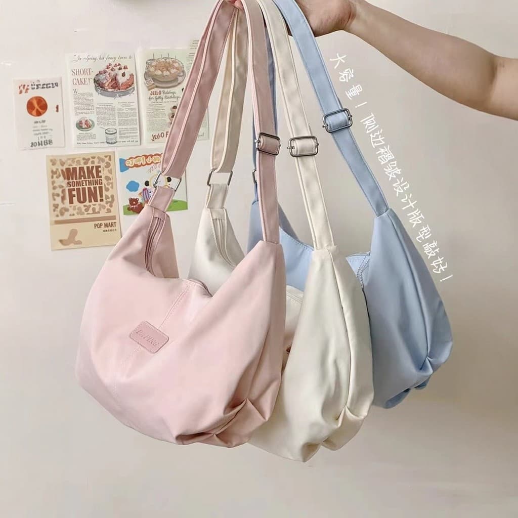 Coreia coreia ins bolsa de ombro de grande capacidade feminina simples All-Match bolinho saco menina estudante classe Co