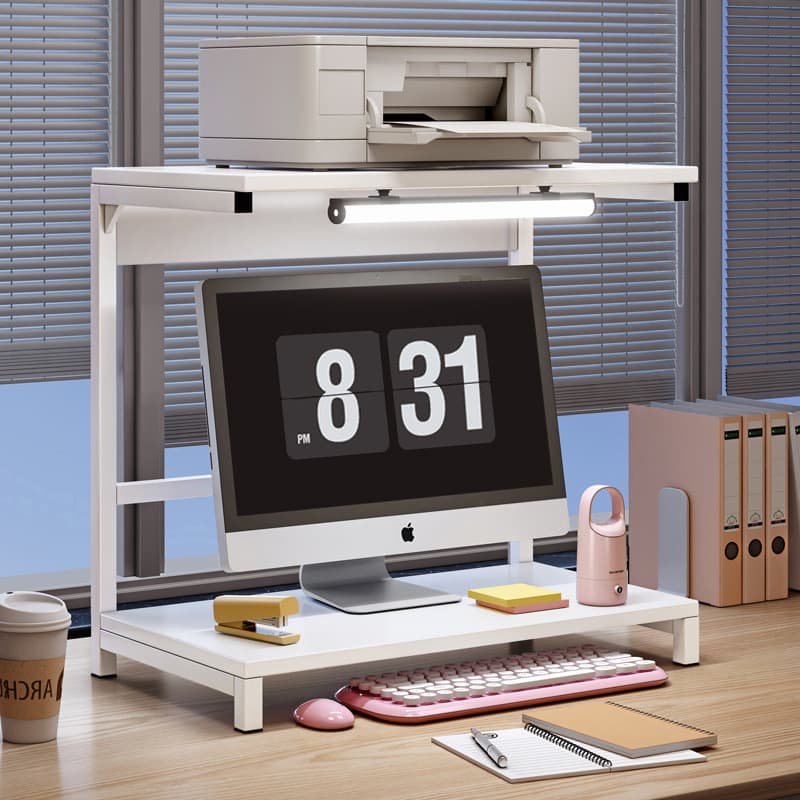 Com luz computador elevado Rack Monitor computador mesa prateleira de armazenamento de mesa prateleira de impressora