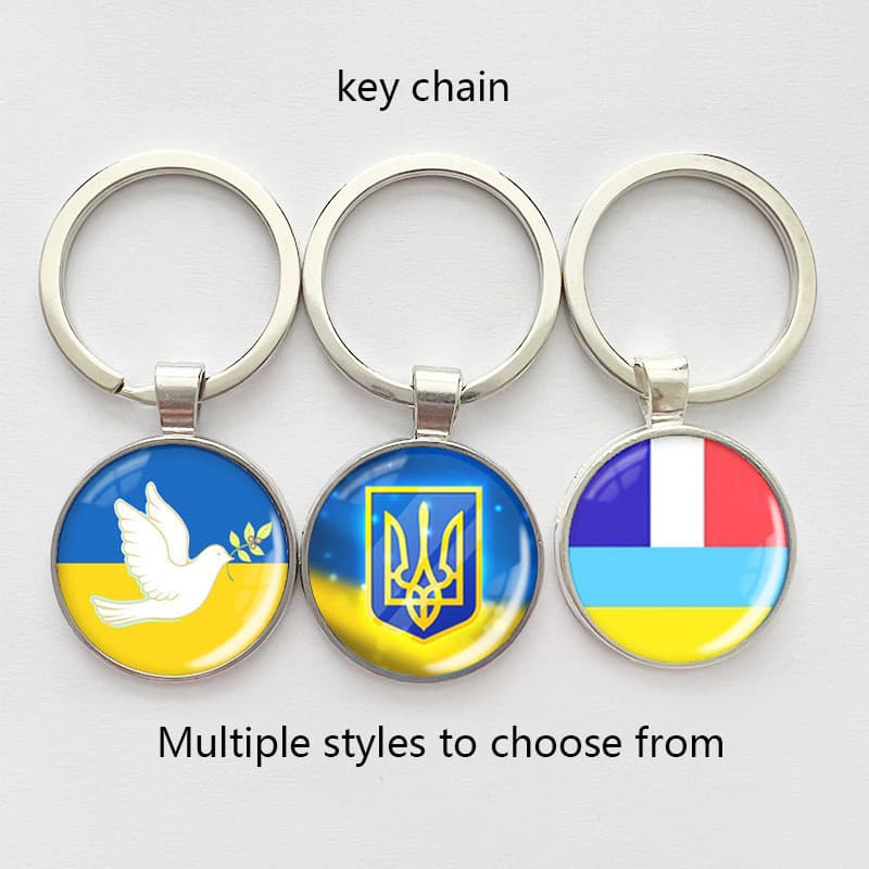 Ucrânia bandeira chaveiro pingente europeu americano acessórios liga pingente moda criativa chaveiro pingente