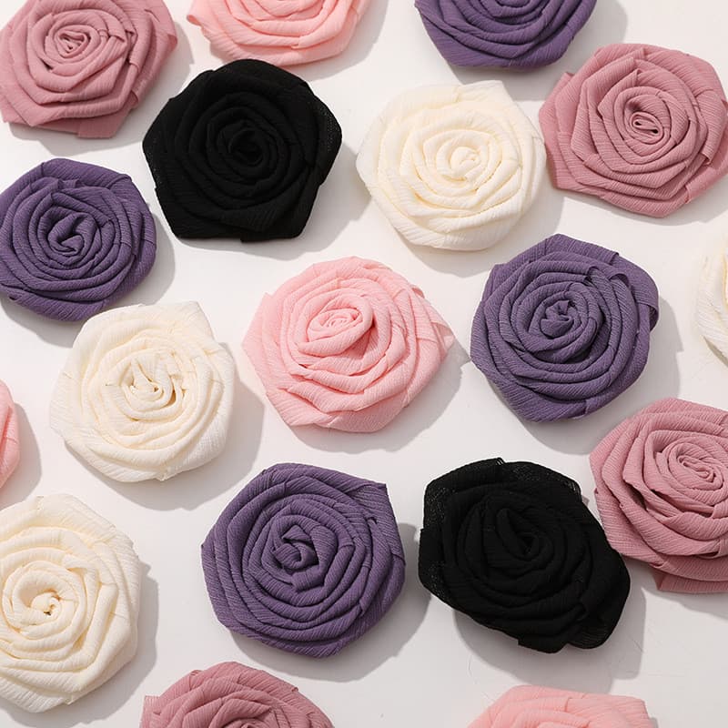 Versão coreana novo estilo gaze flor Retro tecido camélia diy artesanal All-Match grampo de cabelo acessórios para o cab