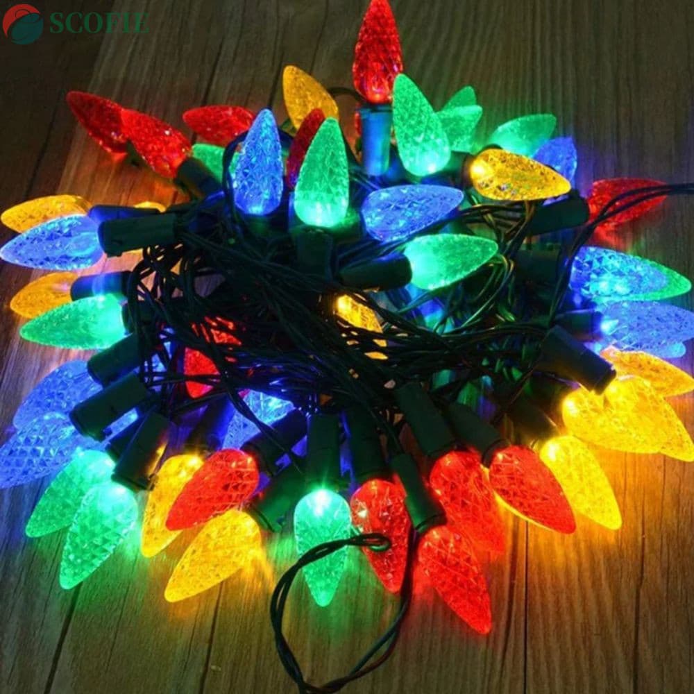 Luzes Solares De Natal SCOFIE , 50 LED 100 Corda , De Fadas Multicoloridas À Prova D'água De 8 Modos