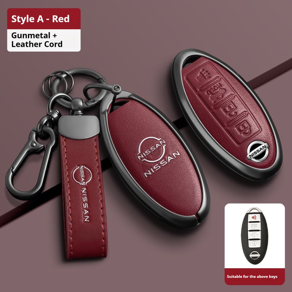 Capa de Chave de Carro em Liga de Zinco Compatível com Nissan Sylphy Qashqai Teana Qijun Qida Jinke Bluebird Jin Bols FU