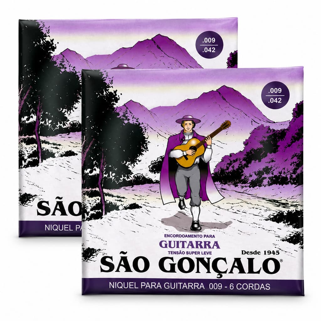 Kit 2 Encordoamentos 009 Super Leve p Guitarra - São Gonçalo