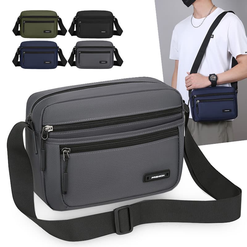 Bolsa masculina Casual All-Match, bolsa de ombro de pano Oxford, bolsa mensageiro masculina multicamadas de grande capac