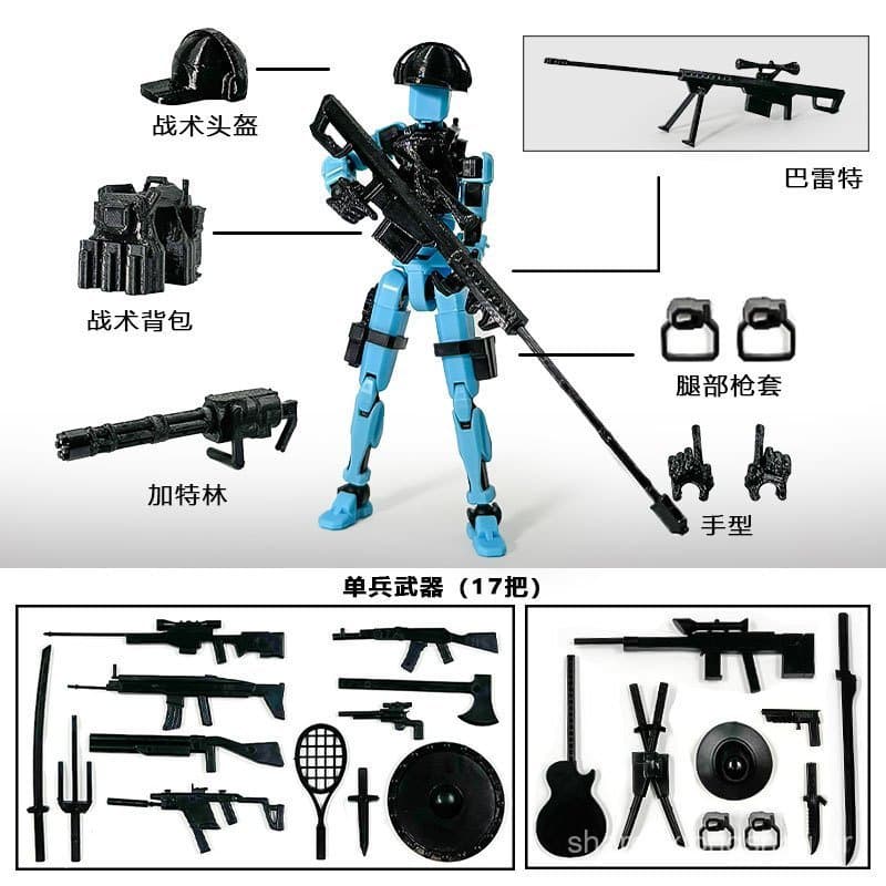 Nova Figura de Ação Articulada do Soldado das Forças Especiais Lucky 13, Brinquedo de Montagem DIY para Meninos, Modelo