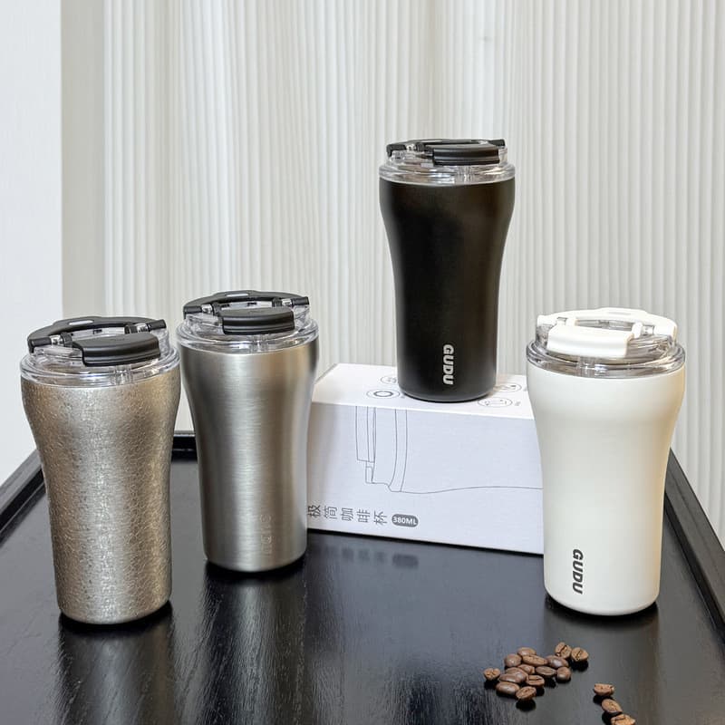 Copo de café de aço inoxidável de alto valor portátil carro duplo beber copo térmico simples copo portátil palha copo de