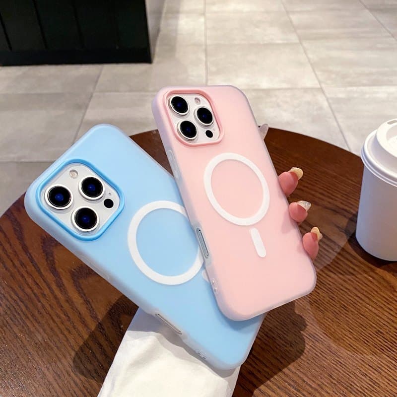 Magnético Para Magsafe Capinha iPhone 16 15 14 Plus 13 12 11 Pro Max Capa À Prova De Choque Fosco Luxo Ins Chique Geléia