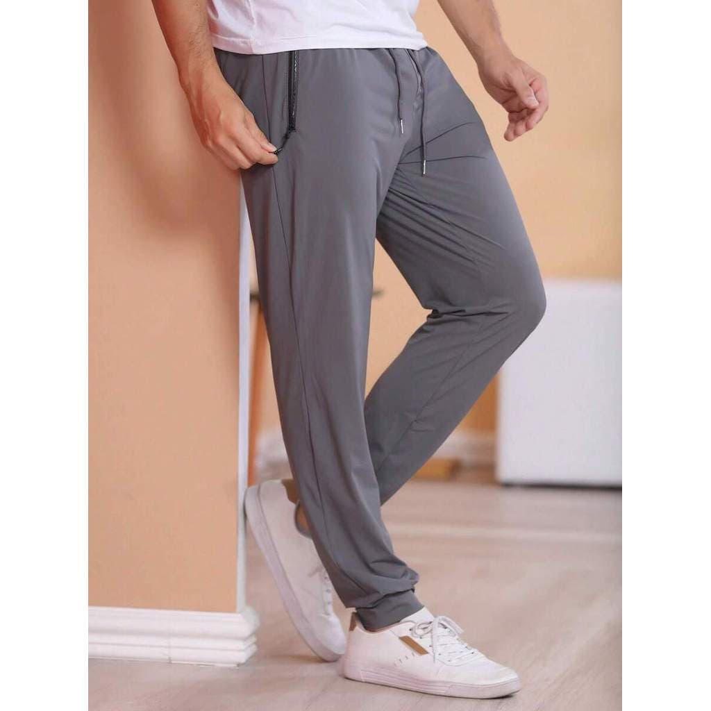 Calça tactel Calca seda gelada tecido gelada saltitante Leve respirável e confortávelmasculina academia