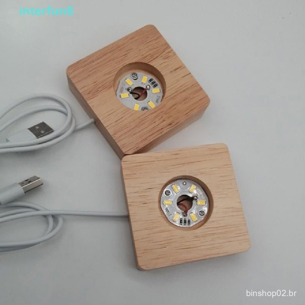 Suporte de Luz LED Exibição Base de Luz Noturna Quadrada [Novo]