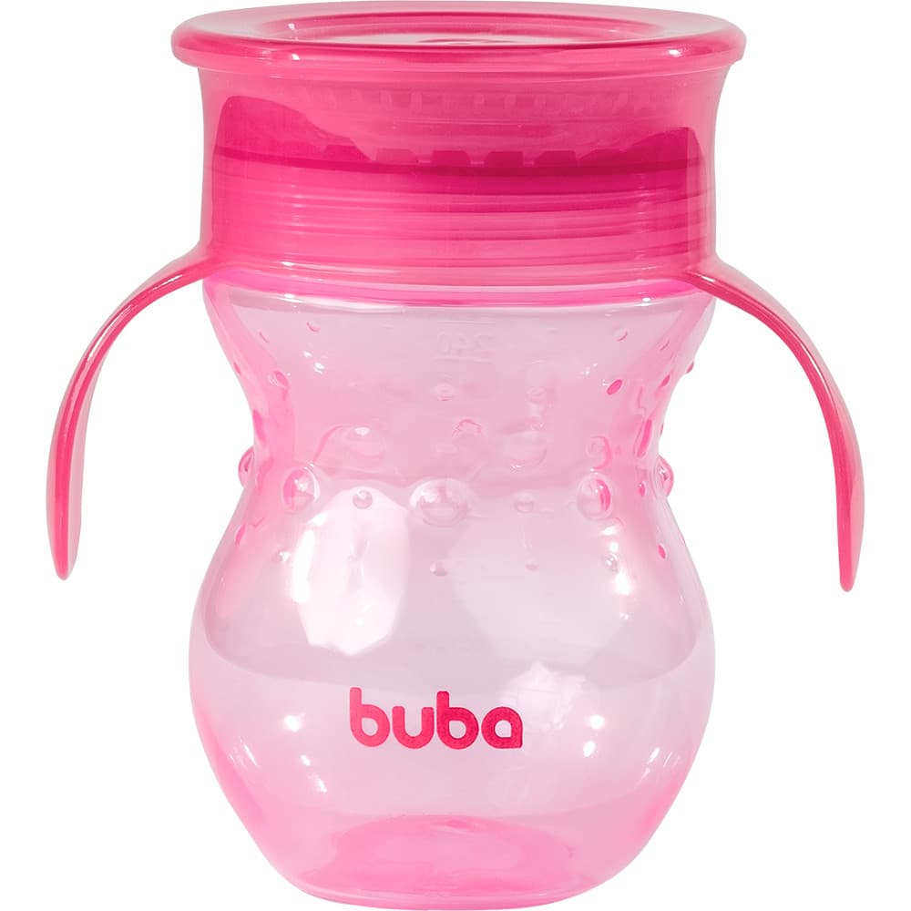 Copo de Treinamento Copo de Transição 360 Graus Com Alça 270ml Azul Rosa Verde Buba ENVIO IMEDIATO