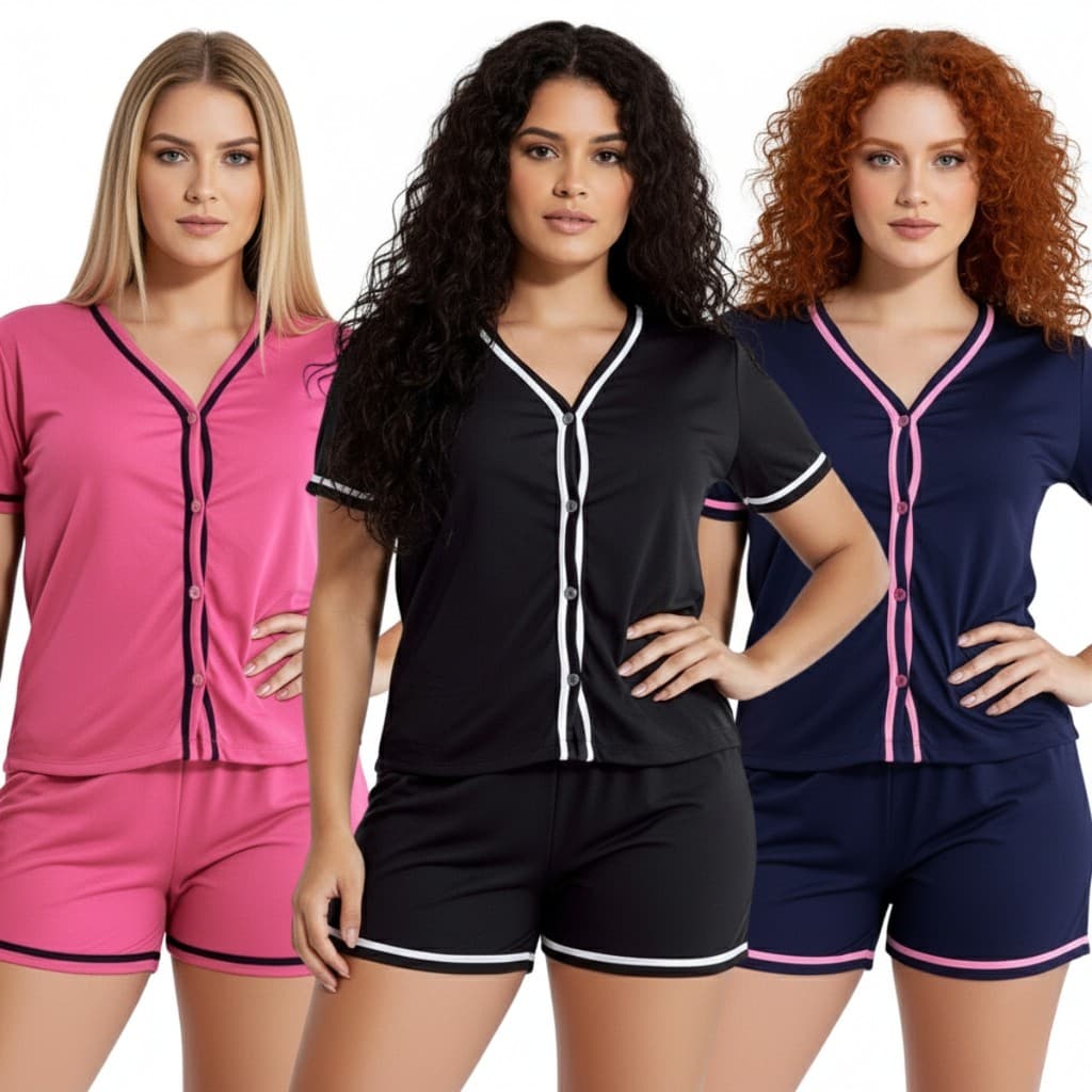 Pijama Feminino Americano Baby Doll para Amamentação e Pós-Cirúrgico Estilo Blogueirinha