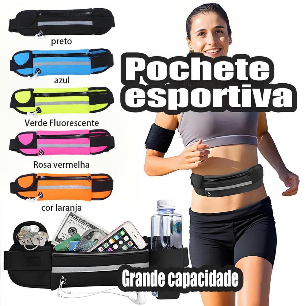 Pochete Fitness Impermeável para Corrida e Academia | Porta Celular Esportivo para Bike e Caminhada