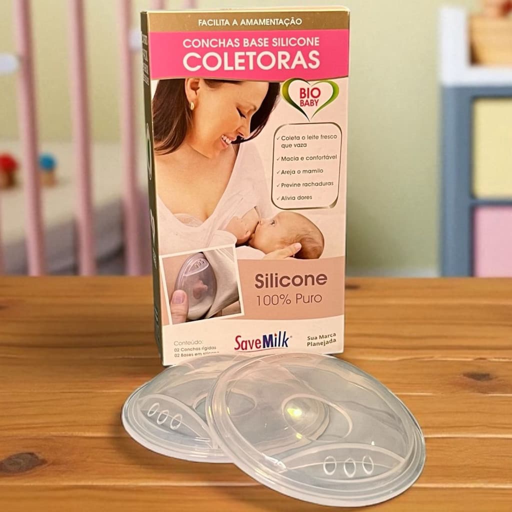 Concha Coletora De Leite Materno Com Silicone Anatômica Rachaduras Mamilo
