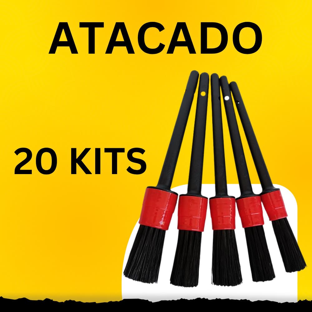Pincel detalhamento e limpeza Automotivo 5 peças Atacado Kit Revenda