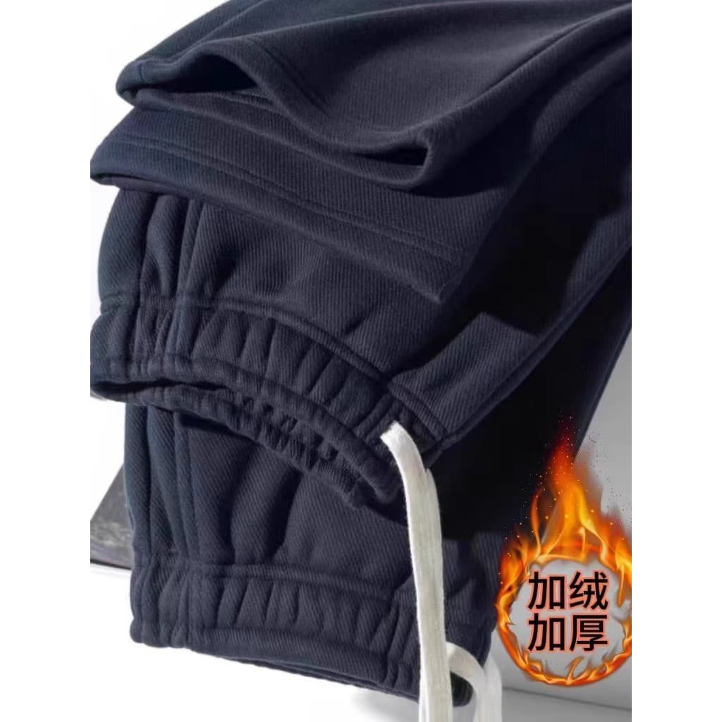 Outono inverno estilo 300g azul marinho sarja reta Casual Sweatpants masculino 420g americano Retro All-Match calças esp