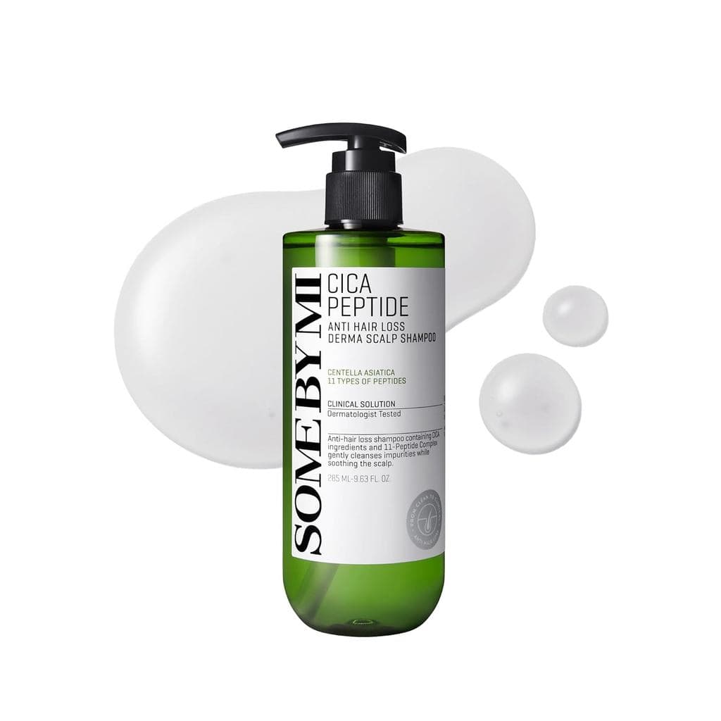 SOME BY MI Cica Peptide Derma Scalp Shampoo 9.63 fl oz – Shampoo Fortificante para Cabelos Ralos e Couro Cabeludo Sensív