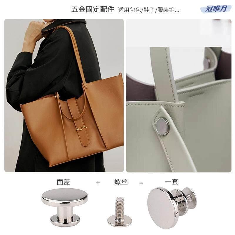 Bolsa acessórios fivela plana dupla camada parafuso botão rebites de Metal roupas sapatos decoração cinta ferragem fixa