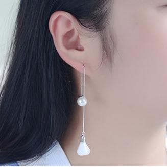 | 【cartelas de brincos feminino】 | kit brinco aço inoxidável ♛B184 versão coreana jóias tecido flor pérola borla brincos